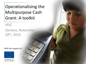 Operationalising the Multipurpose Cash Grant: A toolkit