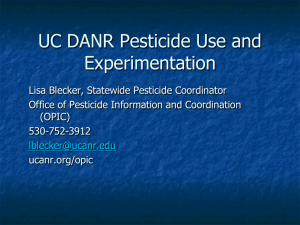 Policy on Pesticides and Related Chemicals