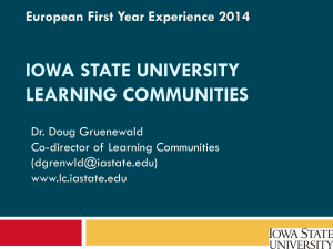 Iowa State University Learning Communities: 50000 Success Stories