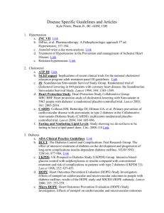 Disease Specific Guidelines and Articles