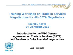 Training Workshop on Trade in Services Negotiations for AU
