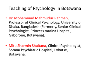 Teaching of Psychology in Botswana