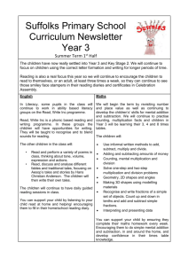 Suffolks Primary School Curriculum Newsletter Year 3 Summer