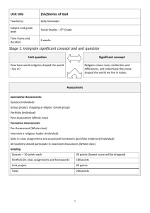 Unit Plan - World Religions