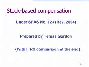 Stock Based Compensation - SFAS No. 123R with IFRS comparison