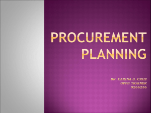 Procurement Planning by Dr. Caring