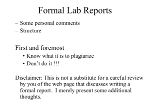Formal Lab Reports