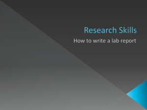 Autumn Week 7 - How to write a lab report