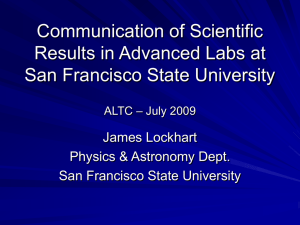 Advances in Advanced Labs NCNAAPT – April 2008