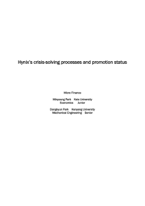 Hynix's crisis-solving processes and promotion status