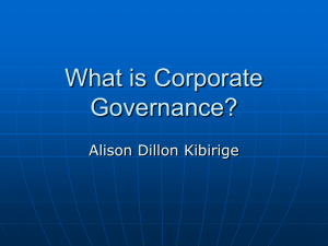 What is Corporate Governance?