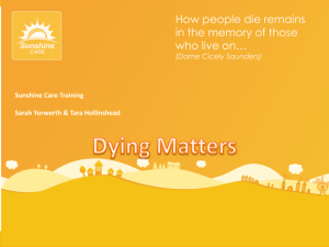 Dying Matters - Sunshine Care