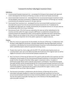 Framework for the River Valley Region Investment Criteria