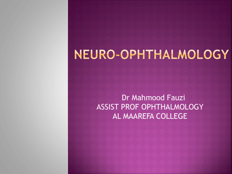 neuro ophthalmology thesis topics
