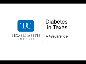 Diabetes In Texas 2009 - Texas Department of State Health