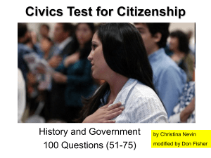 Questions #51-75 - US Citizenship Teachers