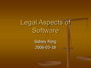 Legal Aspects of Software
