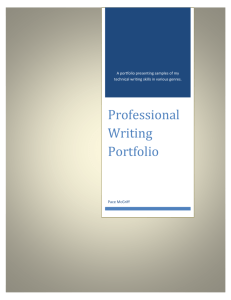 Professional Writing Portfolio - Pace's ePortfolio