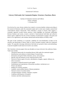 Literary Field under the Communist Regime: Structure, Functions
