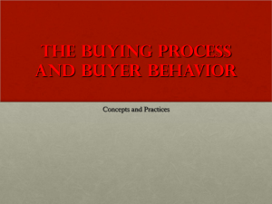 The Buying Process and Buyer Behavior