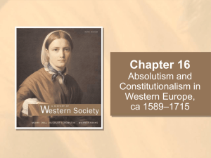 Absolutism and Constitutionalism in Western Europe