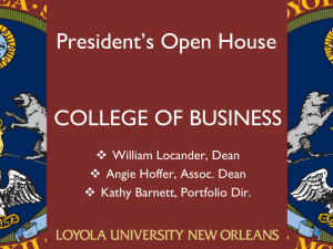 fall open house - 2015 - Loyola University New Orleans