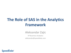 The Role of SAS in the Analytics Framework