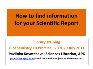 How to find information - Sciences Librarian Portal