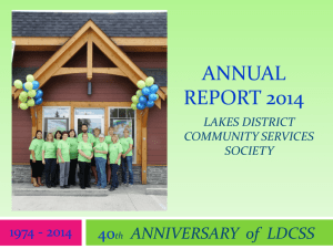 Annual Report 2013 - Lakes District Community Services Society