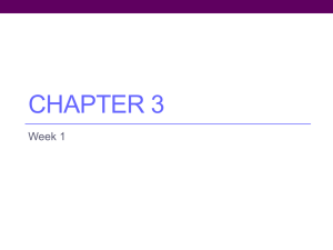 Chapter 3 Week 1