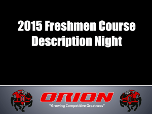 2015 Freshmen Course Description Night
