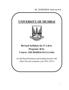 Click here to syllabus of FYBSc Microbiology, University