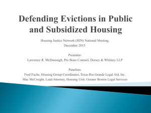 Defending Evictions in Public and Subsidized Housing