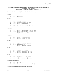 Tentative Course Schedule - Black Hills State University