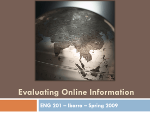 Evaluating Online Information Powerpoint
