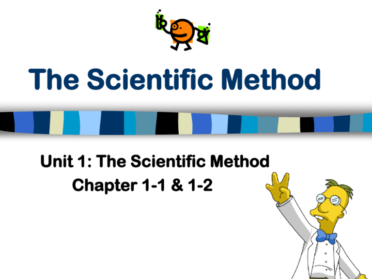 Scientific Method Unit Worksheet