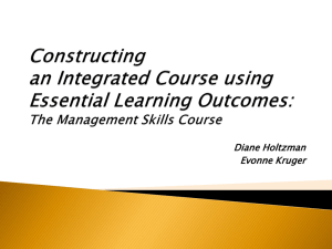 Essential Learning Outcomes in the Management Skills Course