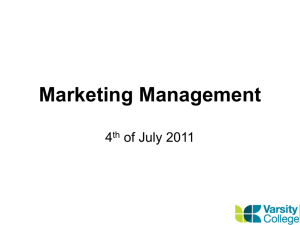 Marketing Lecture 040711