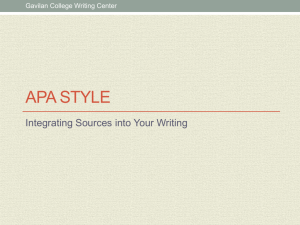 Integrating Sources into Your Paper