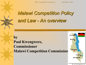 Malawi Competition Policy and law