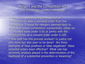 Mergers and the Competition Act