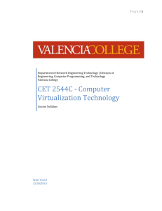 CET 2544C - Computer Virtualization Technology