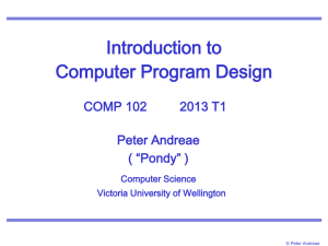 What is COMP 102? - School of Engineering and Computer Science
