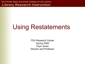 Using Restatements, ALR, and finding aids effectively