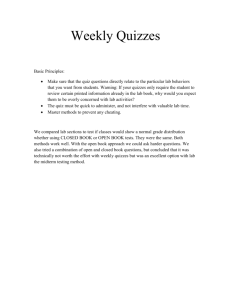 Example Weekly Lab Quizzes