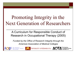 Protection of Human Subjects - American Occupational Therapy