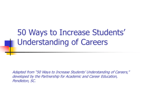 50 Ways to Increase Students' Understanding of Careers Adapted