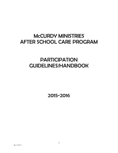McCurdy Ministries After School Program guidelines 2015