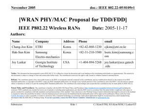WRAN PHY/MAC Proposal for TDD/FDD