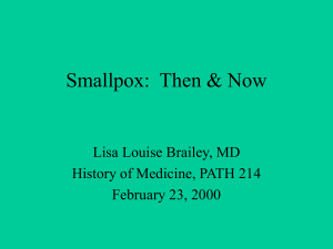 Smallpox Then and Now